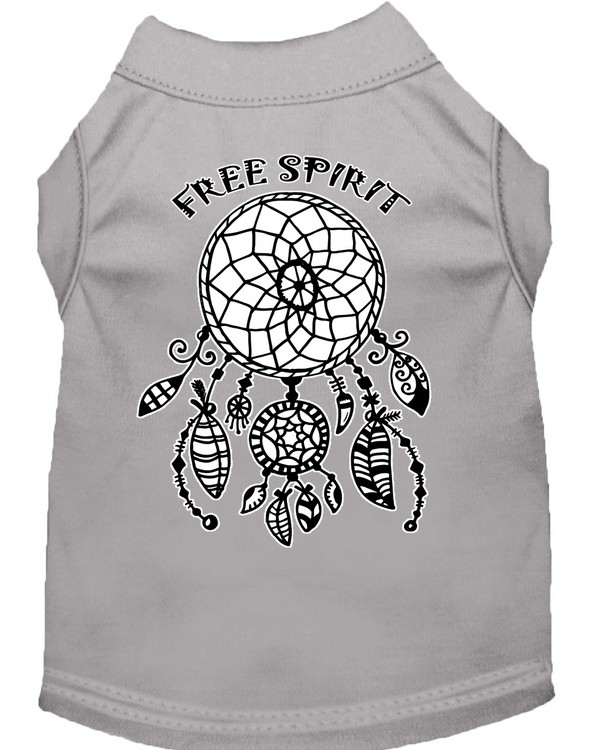 Free Spirit Screen Print Dog Shirt Grey XS